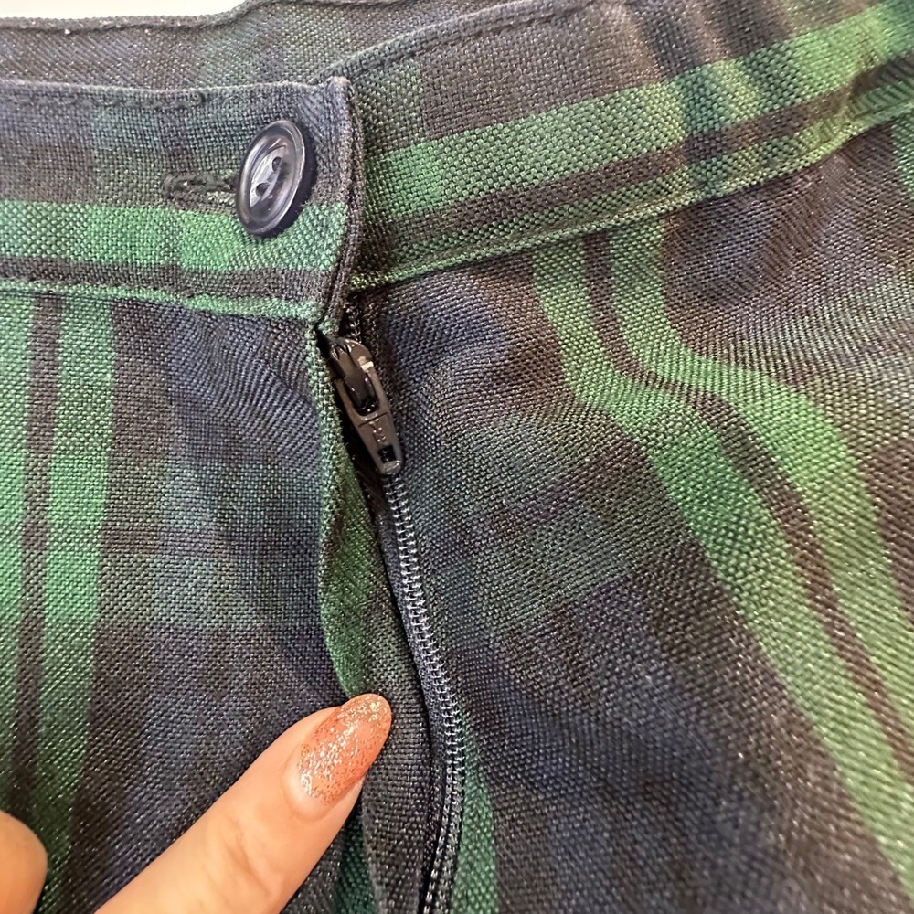 Green Navy Blackwatch Plaid Pleated Skort Mini Skirt Schoolgirl Preppy Academic - Picture 4 of 12